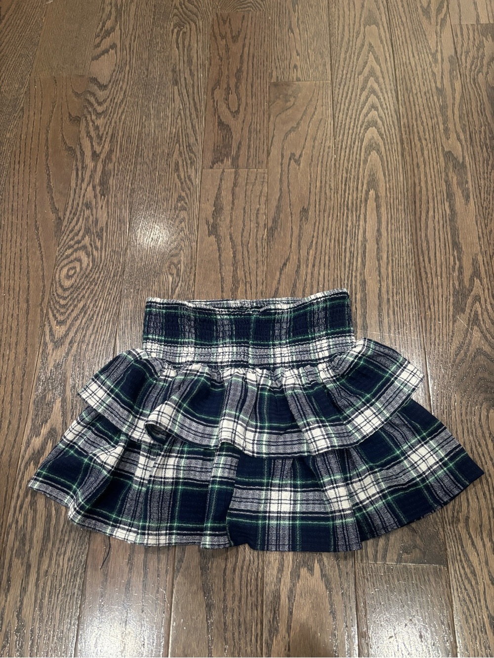 Tiered Navy Plaid Mini Skirt - Unbranded